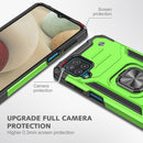 For Samsung Galaxy A12 Magnetic Armor Shockproof TPU + PC Case with Metal Ring Holder(Green)
