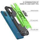 For Samsung Galaxy A12 Magnetic Armor Shockproof TPU + PC Case with Metal Ring Holder(Green)
