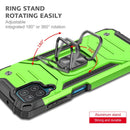 For Samsung Galaxy A12 Magnetic Armor Shockproof TPU + PC Case with Metal Ring Holder(Green)