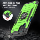 For Samsung Galaxy A12 Magnetic Armor Shockproof TPU + PC Case with Metal Ring Holder(Green)