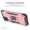 For Samsung Galaxy A12 Magnetic Armor Shockproof TPU + PC Case with Metal Ring Holder(Rose Gold)