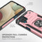 For Samsung Galaxy A12 Magnetic Armor Shockproof TPU + PC Case with Metal Ring Holder(Rose Gold)