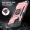 For Samsung Galaxy A12 Magnetic Armor Shockproof TPU + PC Case with Metal Ring Holder(Rose Gold)