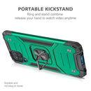 For Samsung Galaxy A12 Magnetic Armor Shockproof TPU + PC Case with Metal Ring Holder(Dark Green)