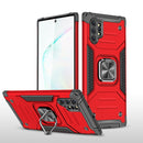 For Samsung Galaxy Note 10 Plus Magnetic Armor Shockproof TPU + PC Case with Metal Ring Holder(Red)