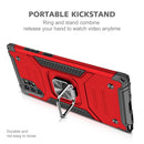 For Samsung Galaxy Note 10 Plus Magnetic Armor Shockproof TPU + PC Case with Metal Ring Holder(Red)