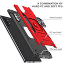 For Samsung Galaxy Note 10 Plus Magnetic Armor Shockproof TPU + PC Case with Metal Ring Holder(Red)