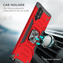 For Samsung Galaxy Note 10 Plus Magnetic Armor Shockproof TPU + PC Case with Metal Ring Holder(Red)