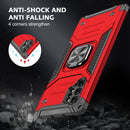 For Samsung Galaxy Note 10 Plus Magnetic Armor Shockproof TPU + PC Case with Metal Ring Holder(Red)