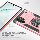 For Samsung Galaxy Note 10 Plus Magnetic Armor Shockproof TPU + PC Case with Metal Ring Holder(Rose Gold)