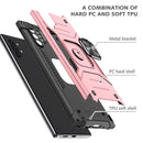 For Samsung Galaxy Note 10 Plus Magnetic Armor Shockproof TPU + PC Case with Metal Ring Holder(Rose Gold)
