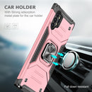 For Samsung Galaxy Note 10 Plus Magnetic Armor Shockproof TPU + PC Case with Metal Ring Holder(Rose Gold)