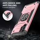 For Samsung Galaxy Note 10 Plus Magnetic Armor Shockproof TPU + PC Case with Metal Ring Holder(Rose Gold)