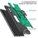 For Samsung Galaxy Note 10 Plus Magnetic Armor Shockproof TPU + PC Case with Metal Ring Holder(Dark Green)