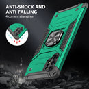 For Samsung Galaxy Note 10 Plus Magnetic Armor Shockproof TPU + PC Case with Metal Ring Holder(Dark Green)