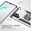 For Samsung Galaxy Note 10 Plus Magnetic Armor Shockproof TPU + PC Case with Metal Ring Holder(Silver)