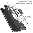 For Samsung Galaxy Note 10 Plus Magnetic Armor Shockproof TPU + PC Case with Metal Ring Holder(Silver)