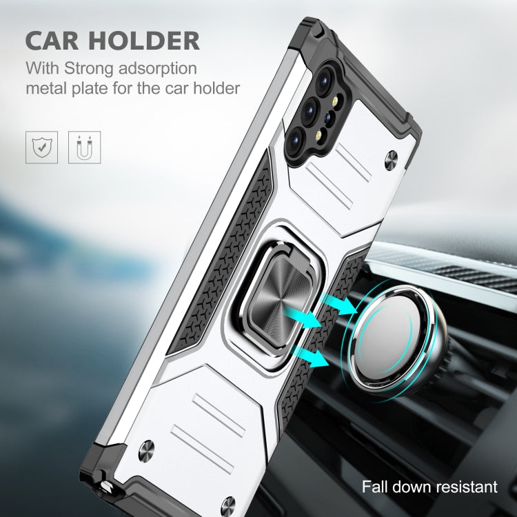 For Samsung Galaxy Note 10 Plus Magnetic Armor Shockproof TPU + PC Case with Metal Ring Holder(Silver)