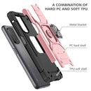 For Xiaomi Mi 10T Pro 5G Magnetic Armor Shockproof TPU + PC Case with Metal Ring Holder(Rose Gold)