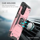 For Xiaomi Mi 10T Pro 5G Magnetic Armor Shockproof TPU + PC Case with Metal Ring Holder(Rose Gold)