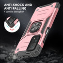 For Xiaomi Mi 10T Pro 5G Magnetic Armor Shockproof TPU + PC Case with Metal Ring Holder(Rose Gold)