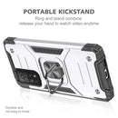 For Xiaomi Mi 10T Pro 5G Magnetic Armor Shockproof TPU + PC Case with Metal Ring Holder(Silver)