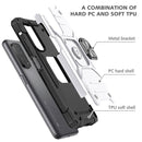 For Xiaomi Mi 10T Pro 5G Magnetic Armor Shockproof TPU + PC Case with Metal Ring Holder(Silver)