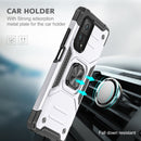 For Xiaomi Mi 10T Pro 5G Magnetic Armor Shockproof TPU + PC Case with Metal Ring Holder(Silver)