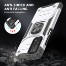 For Xiaomi Mi 10T Pro 5G Magnetic Armor Shockproof TPU + PC Case with Metal Ring Holder(Silver)