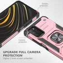 For Xiaomi Poco M3 Magnetic Armor Shockproof TPU + PC Case with Metal Ring Holder(Rose Gold)