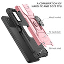 For Xiaomi Poco M3 Magnetic Armor Shockproof TPU + PC Case with Metal Ring Holder(Rose Gold)