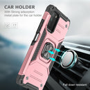 For Xiaomi Poco M3 Magnetic Armor Shockproof TPU + PC Case with Metal Ring Holder(Rose Gold)
