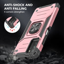 For Xiaomi Poco M3 Magnetic Armor Shockproof TPU + PC Case with Metal Ring Holder(Rose Gold)