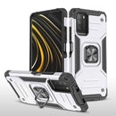 For Xiaomi Poco M3 Magnetic Armor Shockproof TPU + PC Case with Metal Ring Holder(Silver)