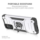 For Xiaomi Poco M3 Magnetic Armor Shockproof TPU + PC Case with Metal Ring Holder(Silver)