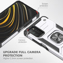 For Xiaomi Poco M3 Magnetic Armor Shockproof TPU + PC Case with Metal Ring Holder(Silver)