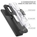 For Xiaomi Poco M3 Magnetic Armor Shockproof TPU + PC Case with Metal Ring Holder(Silver)