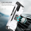 For Xiaomi Poco M3 Magnetic Armor Shockproof TPU + PC Case with Metal Ring Holder(Silver)