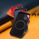 QIALINO Nappa Leather Shockproof Magsafe Case For iPhone 12 mini(Red)