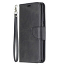 For Xiaomi Redmi Note 8Pro Retro Lambskin Texture Pure Color Horizontal Flip PU Leather Case with Holder & Card Slots & Wallet & Lanyard(Black)