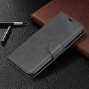 For Xiaomi Redmi Note 8Pro Retro Lambskin Texture Pure Color Horizontal Flip PU Leather Case with Holder & Card Slots & Wallet & Lanyard(Black)