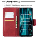For Xiaomi Redmi Note 8Pro Retro Lambskin Texture Pure Color Horizontal Flip PU Leather Case with Holder & Card Slots & Wallet & Lanyard(Red)