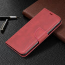 For Xiaomi Redmi Note 8Pro Retro Lambskin Texture Pure Color Horizontal Flip PU Leather Case with Holder & Card Slots & Wallet & Lanyard(Red)