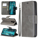 For Xiaomi Redmi Note 8Pro Retro Lambskin Texture Pure Color Horizontal Flip PU Leather Case with Holder & Card Slots & Wallet & Lanyard(Grey)