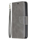 For Xiaomi Redmi Note 8Pro Retro Lambskin Texture Pure Color Horizontal Flip PU Leather Case with Holder & Card Slots & Wallet & Lanyard(Grey)