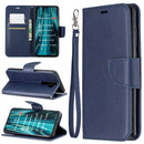 For Xiaomi Redmi Note 8Pro Retro Lambskin Texture Pure Color Horizontal Flip PU Leather Case with Holder & Card Slots & Wallet & Lanyard(Blue)