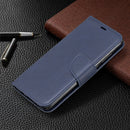 For Xiaomi Redmi Note 8Pro Retro Lambskin Texture Pure Color Horizontal Flip PU Leather Case with Holder & Card Slots & Wallet & Lanyard(Blue)