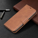 For Xiaomi Redmi Note 8Pro Retro Lambskin Texture Pure Color Horizontal Flip PU Leather Case with Holder & Card Slots & Wallet & Lanyard(Brown)