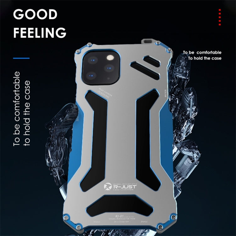 For iPhone 11 Pro Max R-JUST Shockproof Dustproof Armor Metal Protective Case(Black)