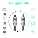 EMK OD6.0mm 3.5mm Digital Sound Toslink to Mini Toslink Digital Optical Audio Cable, Length:1.5m